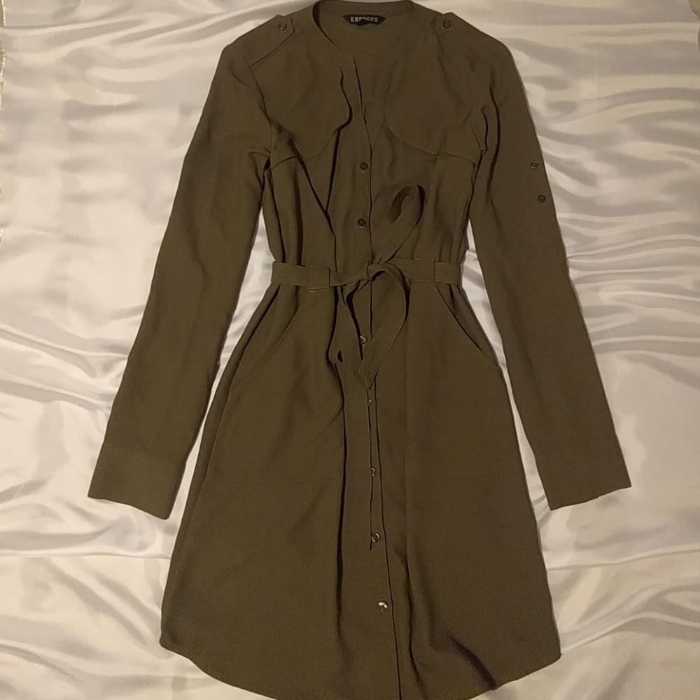 Like New EXPRESS Military Inspired Shirtdress